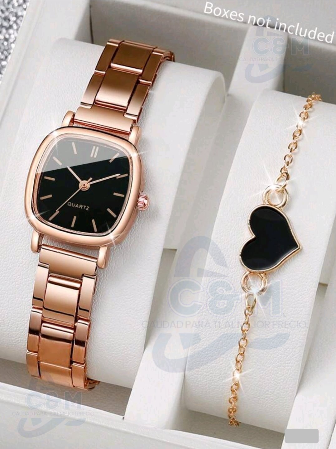 RELOJ DE PULSERA DE MUJER DE ACERO INOXIDABLE CON ESFERA CUADRADA R61